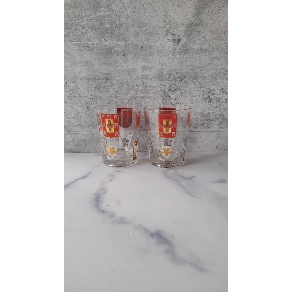 Set of 2 Coat of Arms Low Ball Glasses